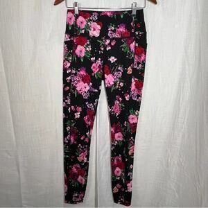 Victoria’s Secret On Point Flow‎ Floral Athletic Gym Leggings EUC Size ML